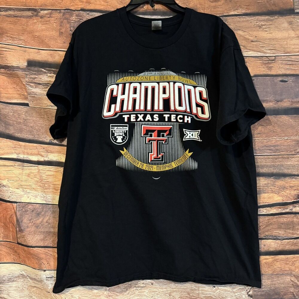 Texas Tech Red Raiders 2021 Liberty Bowl Champions Black XL T-Shirt Football